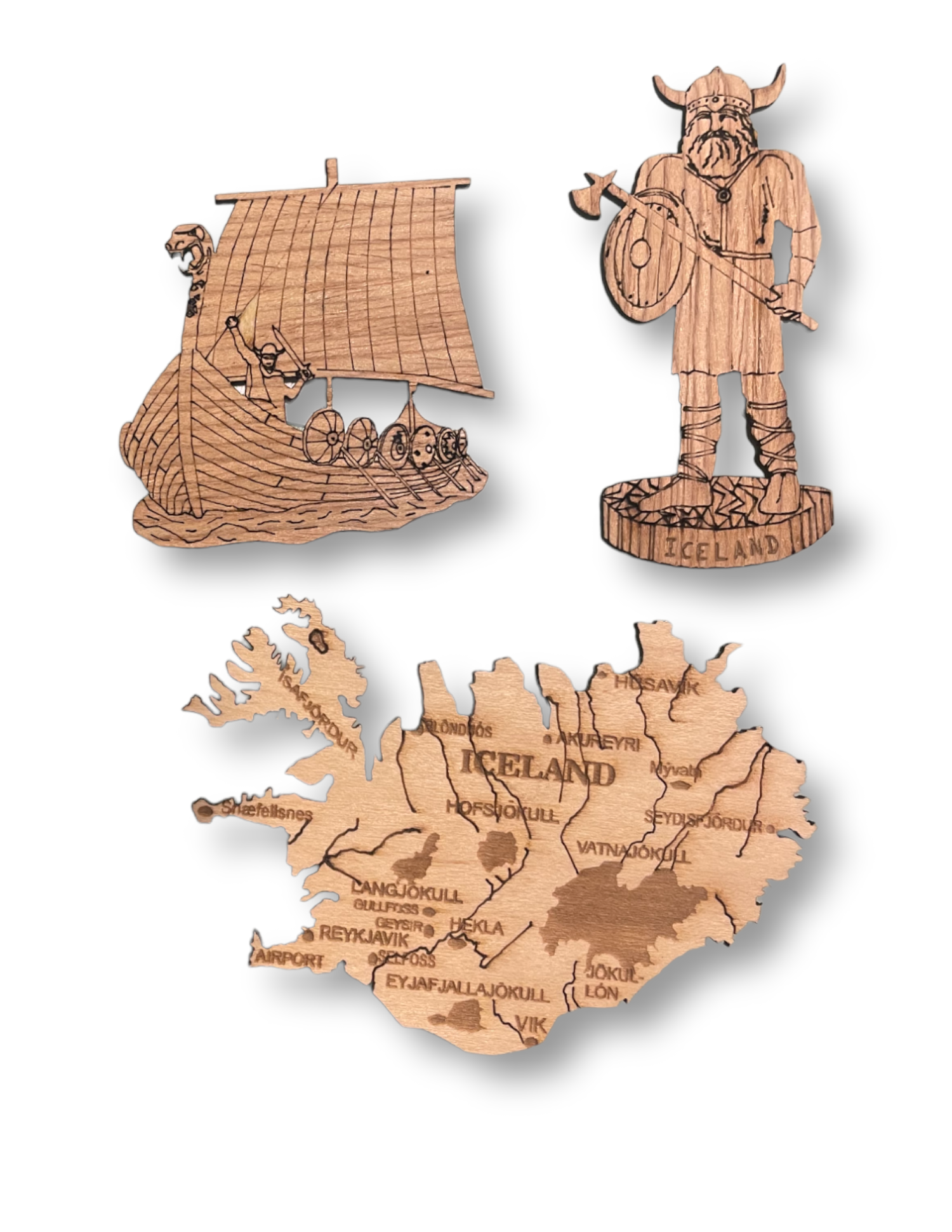 Handmade Wooden magnets Icelandic Magnet by Ós Handverk Handmade Wooden magnets Icelandic Magnet by Ós Handverk